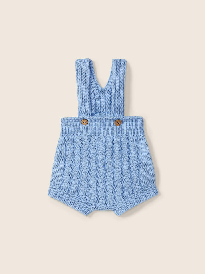 Salopette in filo a trecce azzurro 09305B 11 WEDOBLE 