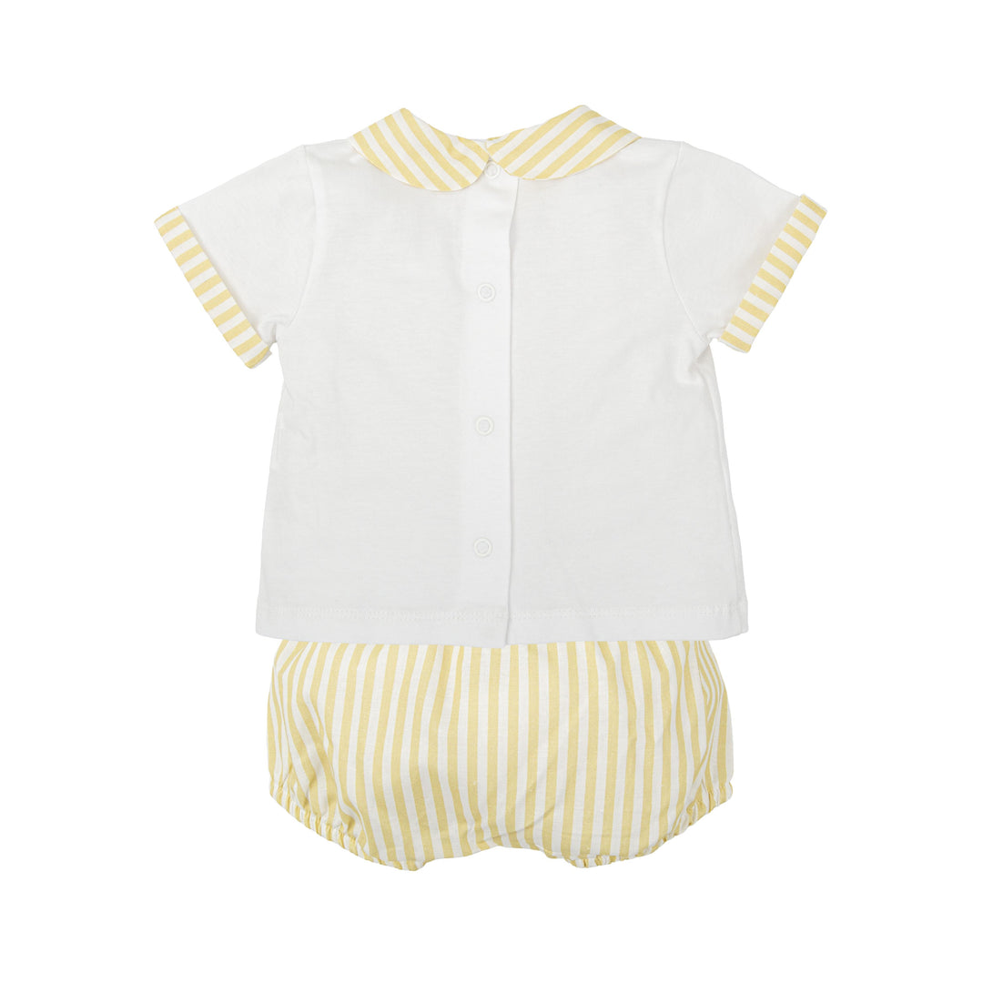 Completo bianco e giallo a righe 42428 GI BABIDU 