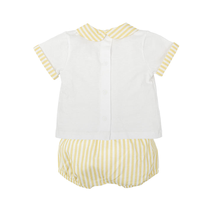 Completo bianco e giallo a righe 42428 GI BABIDU 