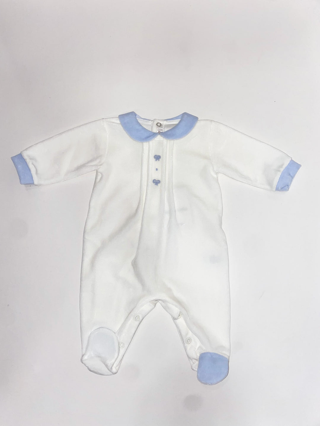 Tutina in ciniglia bianco e azzurro TU8180 BC Teto e Tatta 