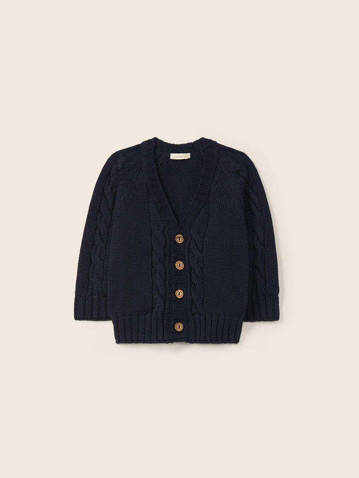 Cardigan scollo a V in filo blu 12308A 13 WEDOBLE 