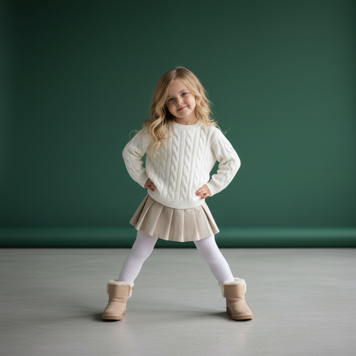 Maglione in lana a treccia latte 44576 X1 Per Te 