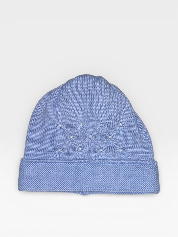 Cappellino in lana celeste a nido d'ape 600 CB BABY Lord 