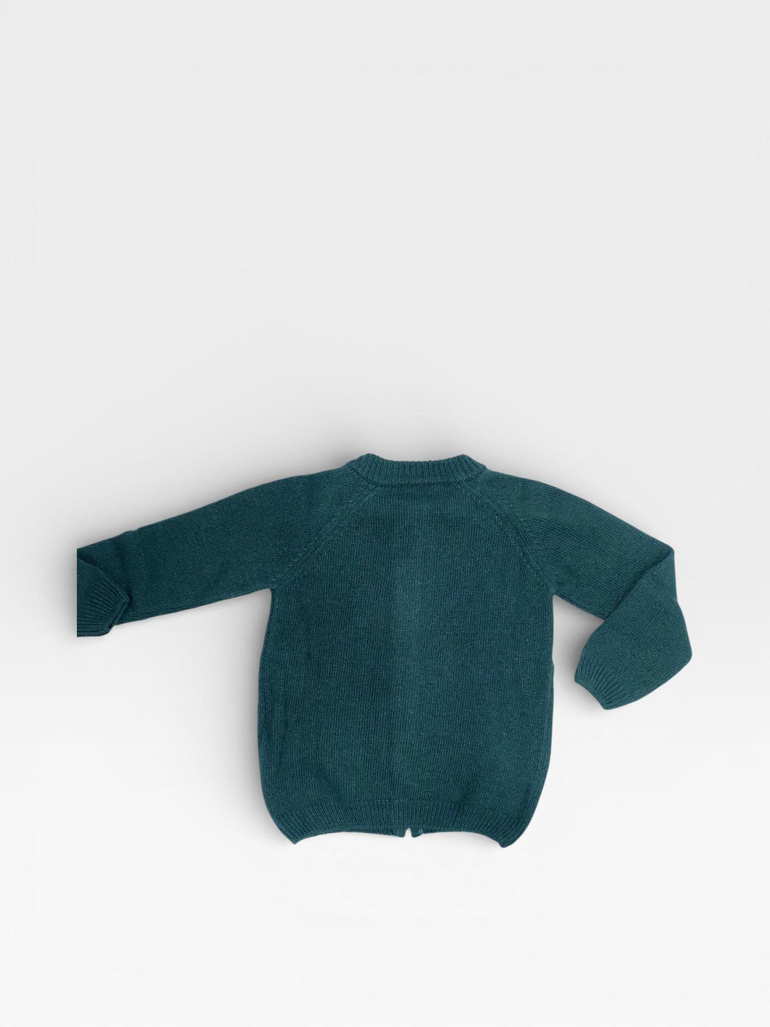 Cardigan in lana con zip verde bosco neonato LN62641N VE LA NUIT 