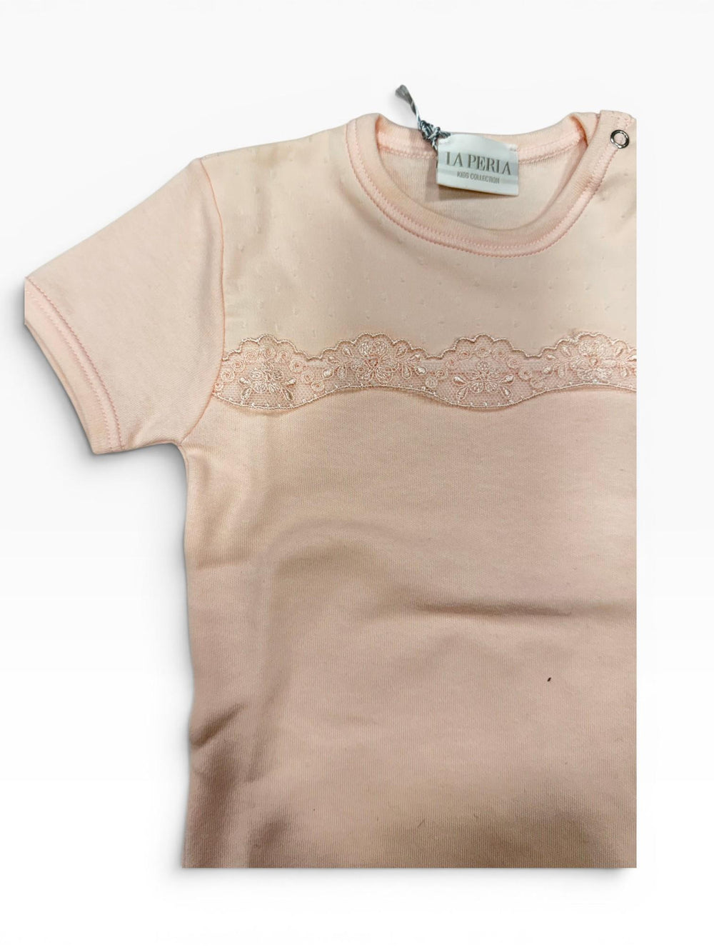 Body cotone caldo con inserto in pizzo e plumetis 52641 R3 La Perla 