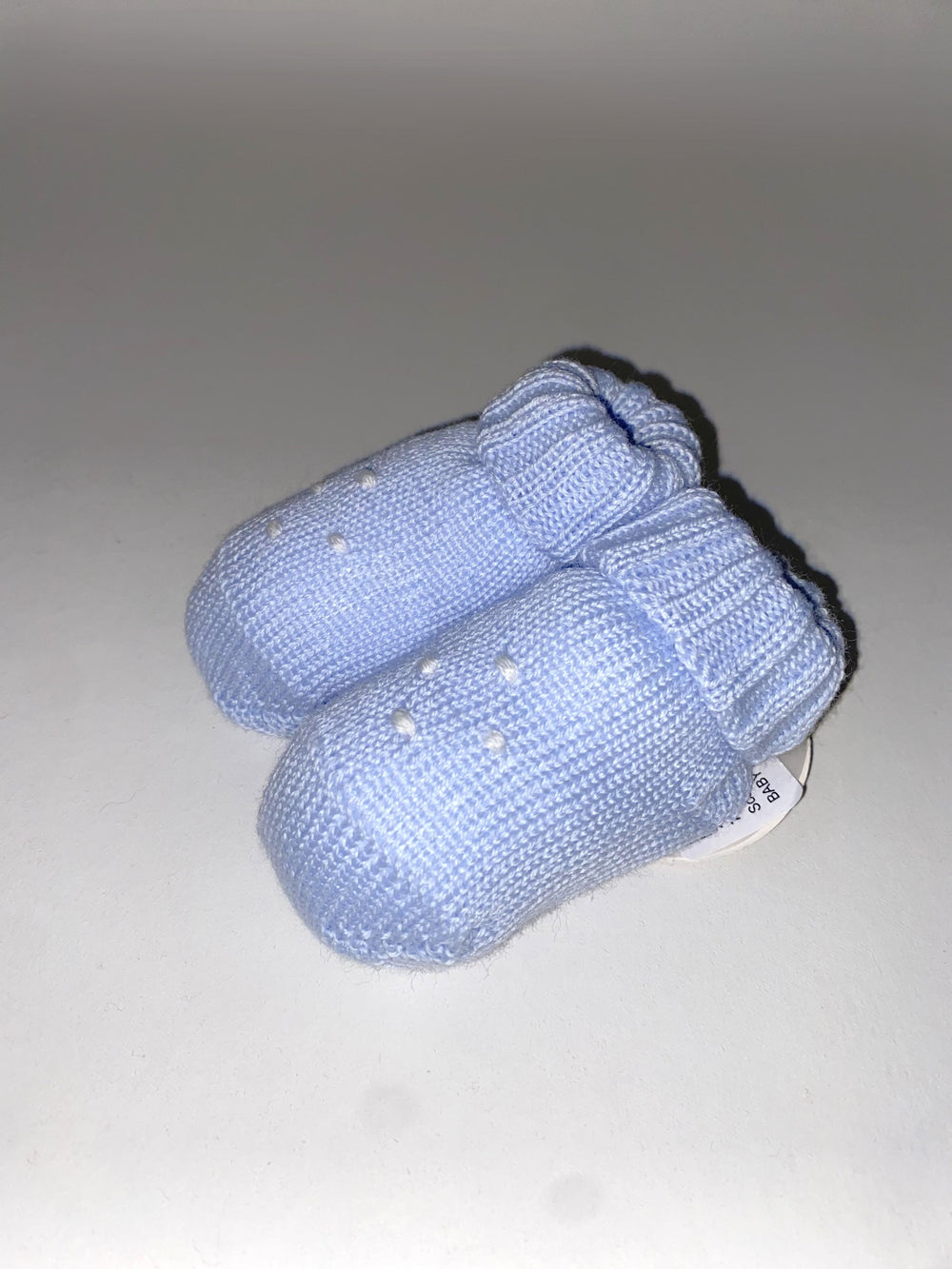 Scarpine da neonato di lana celeste 711 CB BABY Lord 