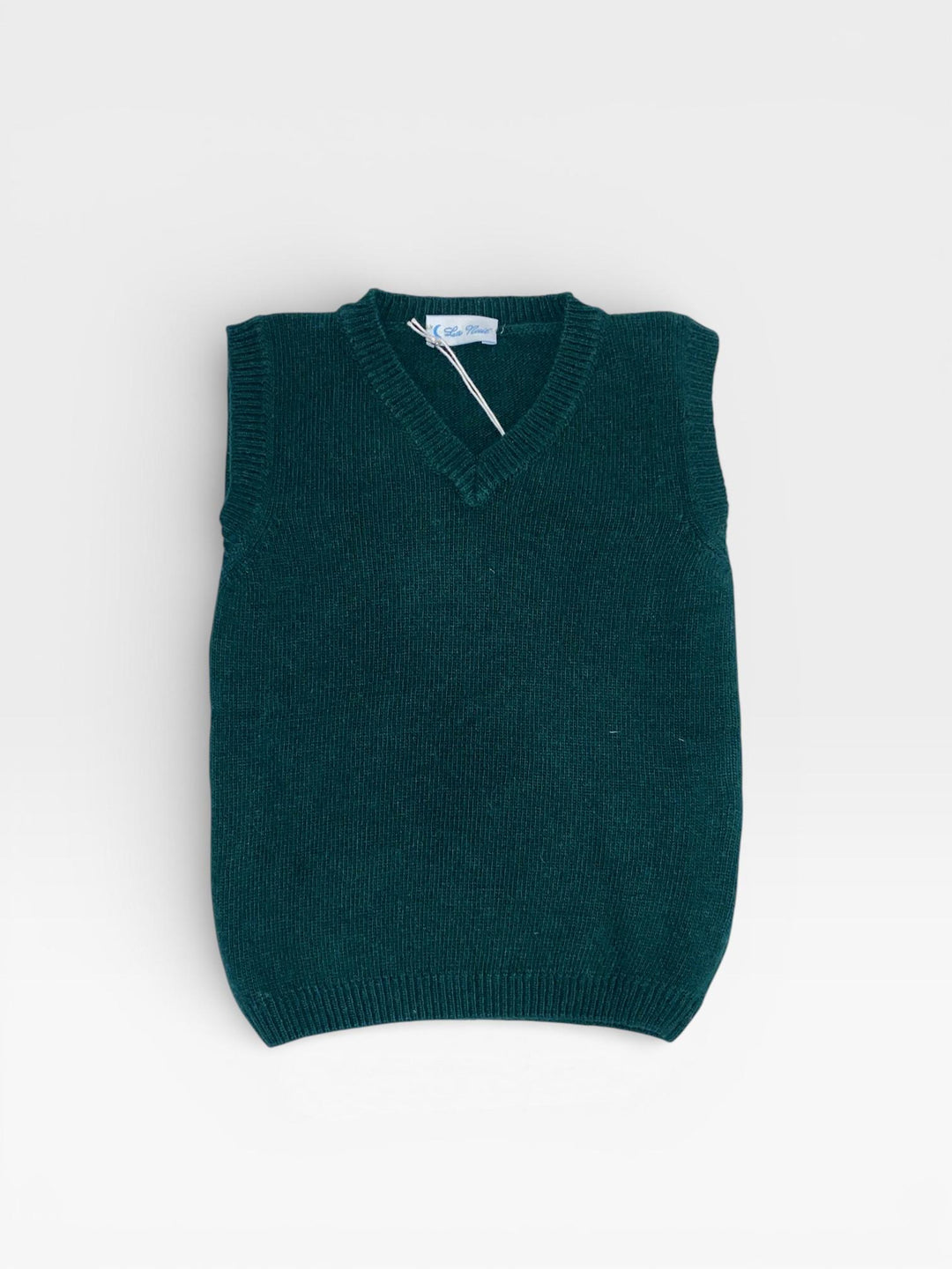 Gilet in lana scollo a v verde LN60647 VE LA NUIT 
