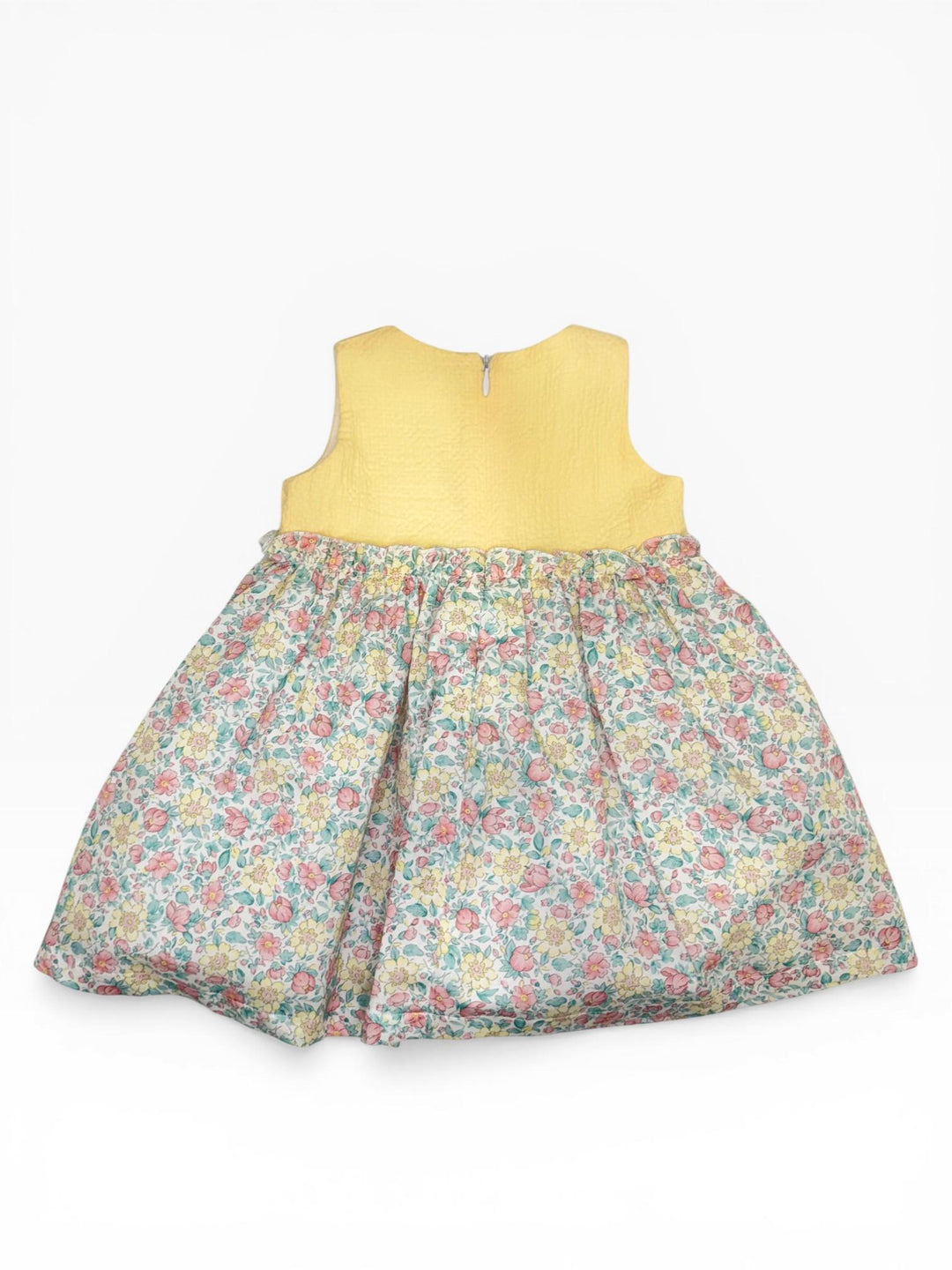 Abito con corpino giallo e gonna a fiori AB601 GI NINNAOH 