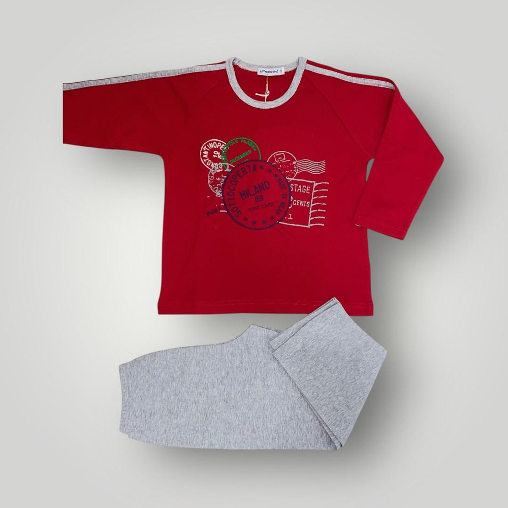 Pigiama in caldo cotone con grafica SI15 2225I15 095# SOTTOCOPERTA 