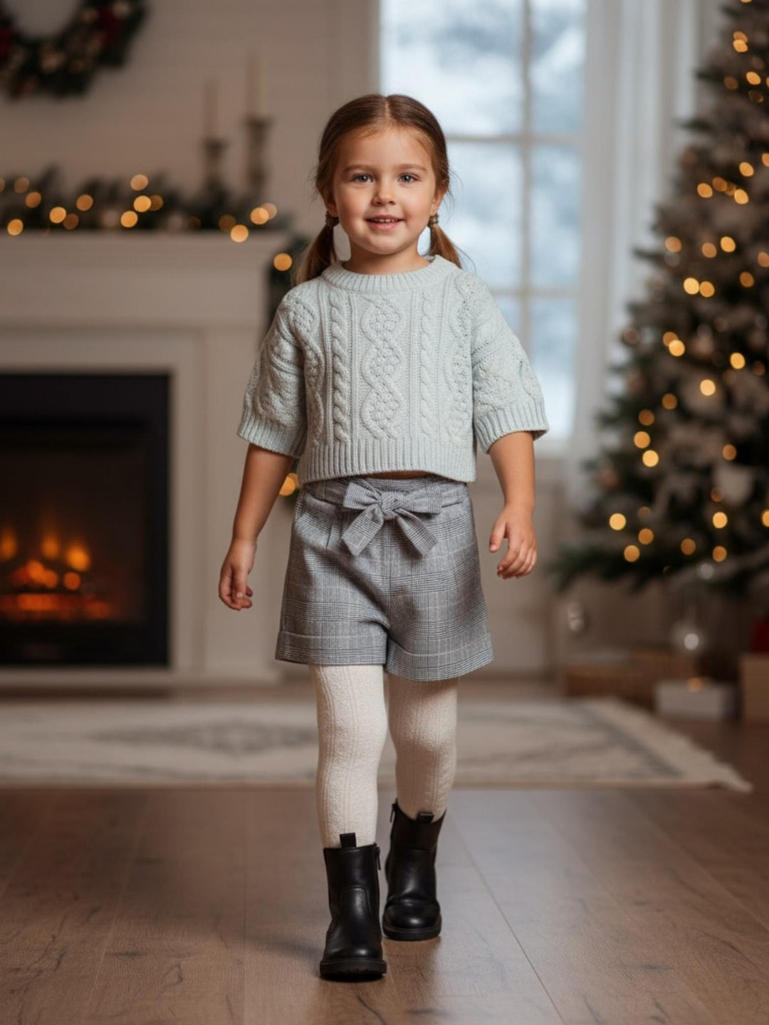 Pantaloncini in fresco lana Principe di Galles FIOCCO 46 Mantì 