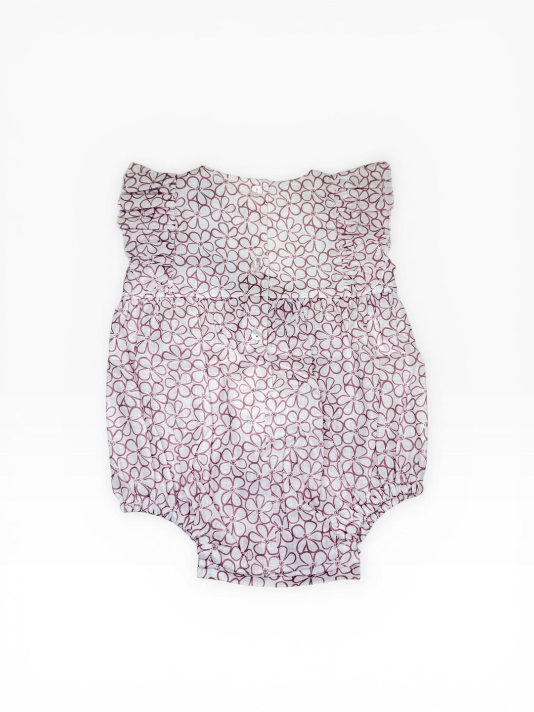 Pagliaccetto in cotone a fiori con volant PLP26 BR NINNAOH 