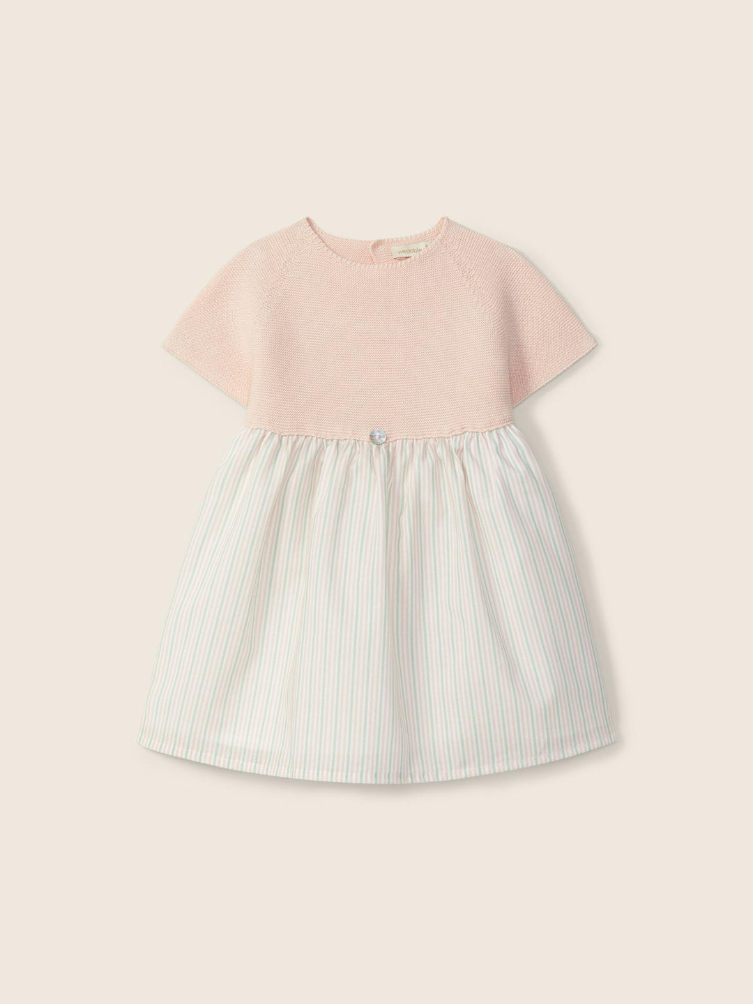 Abito in filo a righe a maniche corte 03404A 02 WEDOBLE 