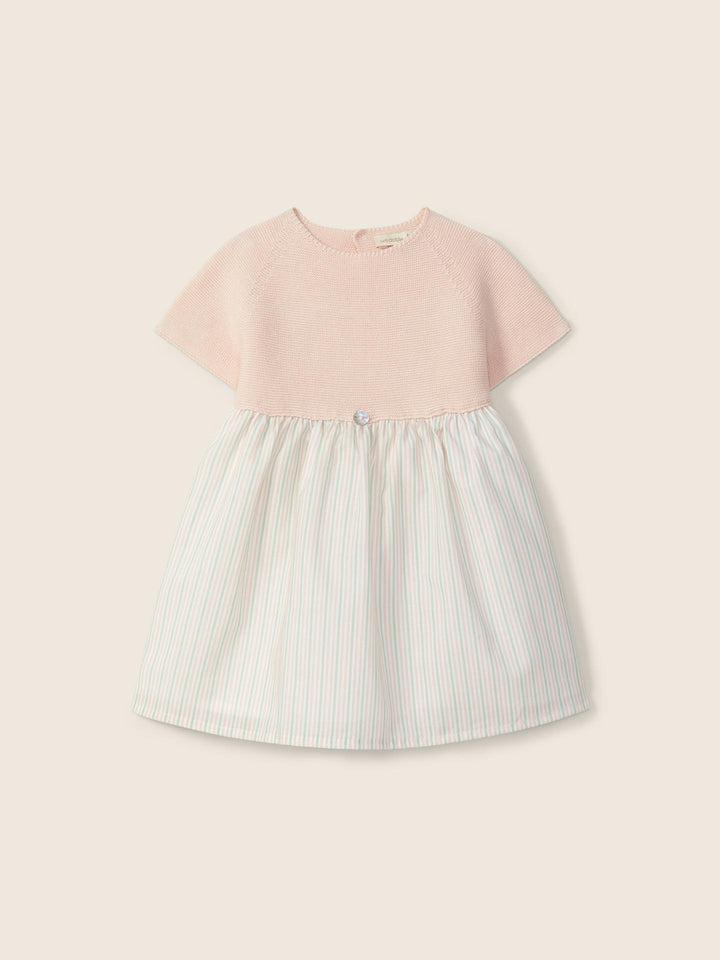 Abito in filo a righe a maniche corte 03404A 02 WEDOBLE 