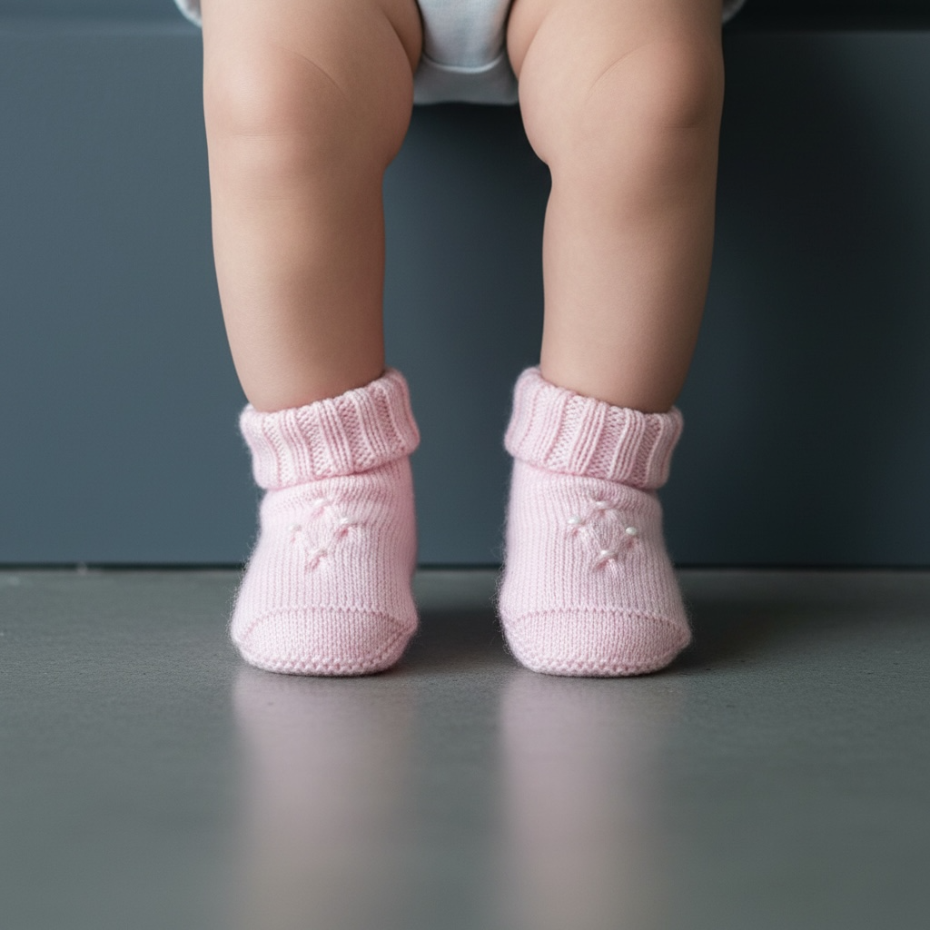 Scarpine da neonato di lana rosa 711 RB BABY Lord 