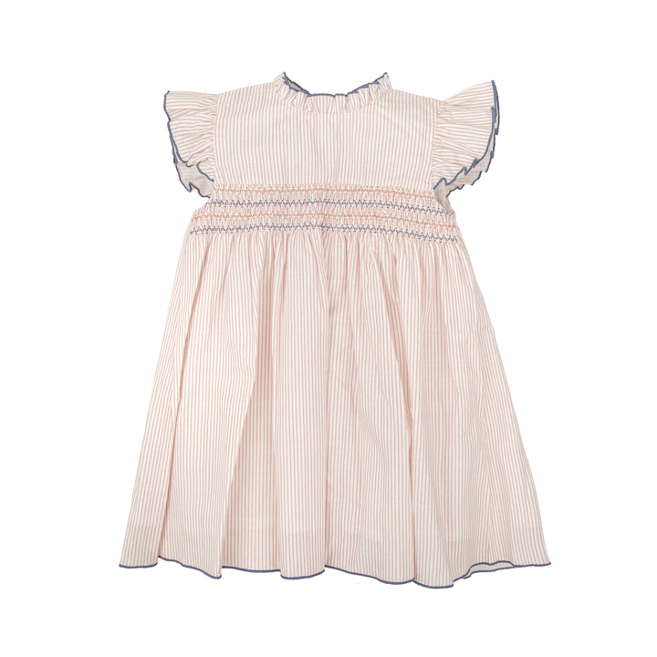 Abito a righe con punto smock e volant 90420 CE BABIDU 