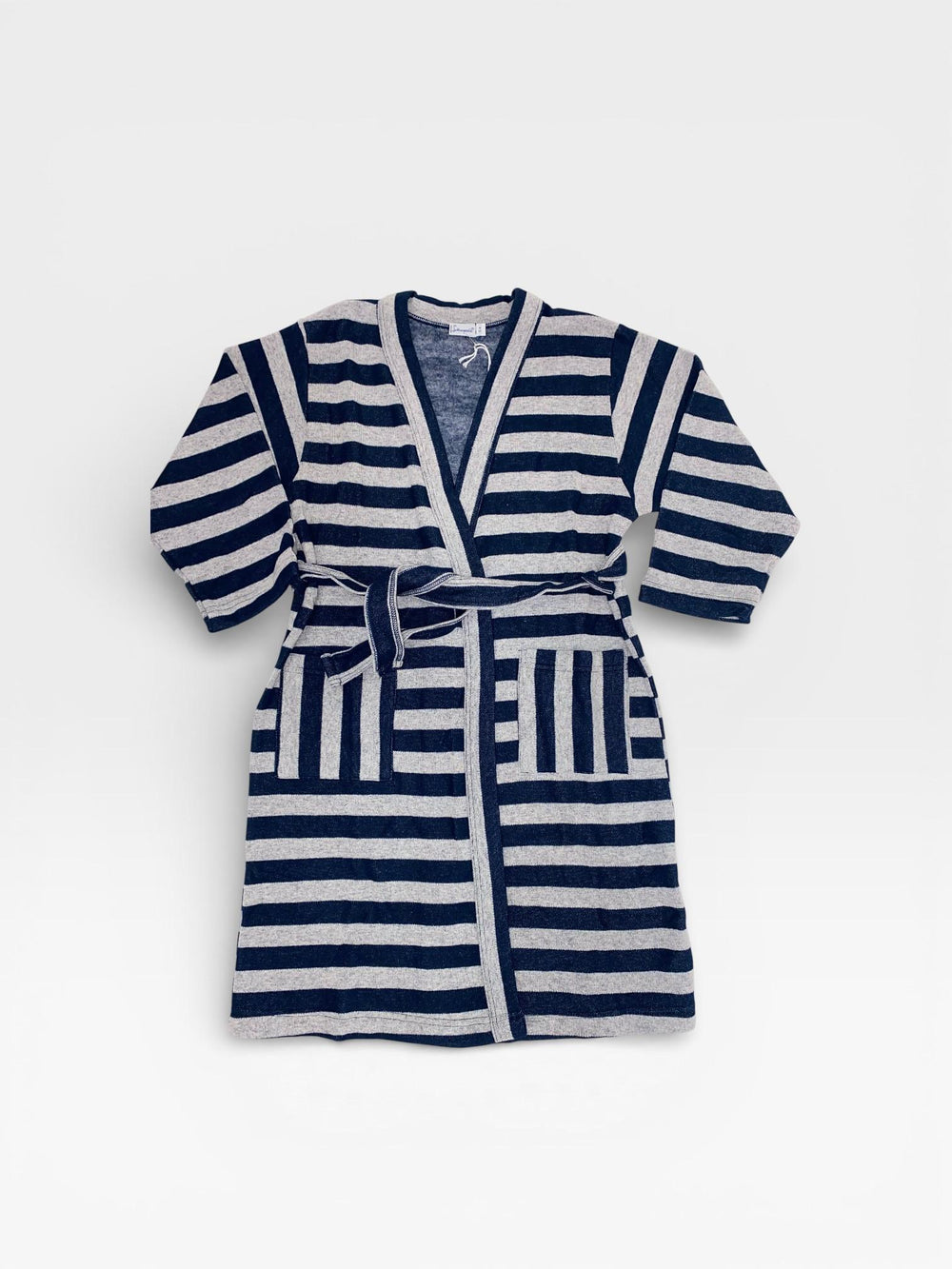 Vestaglia in punto milano a righe blu e grigio 1832Y00 051# Sottocoperta R. 