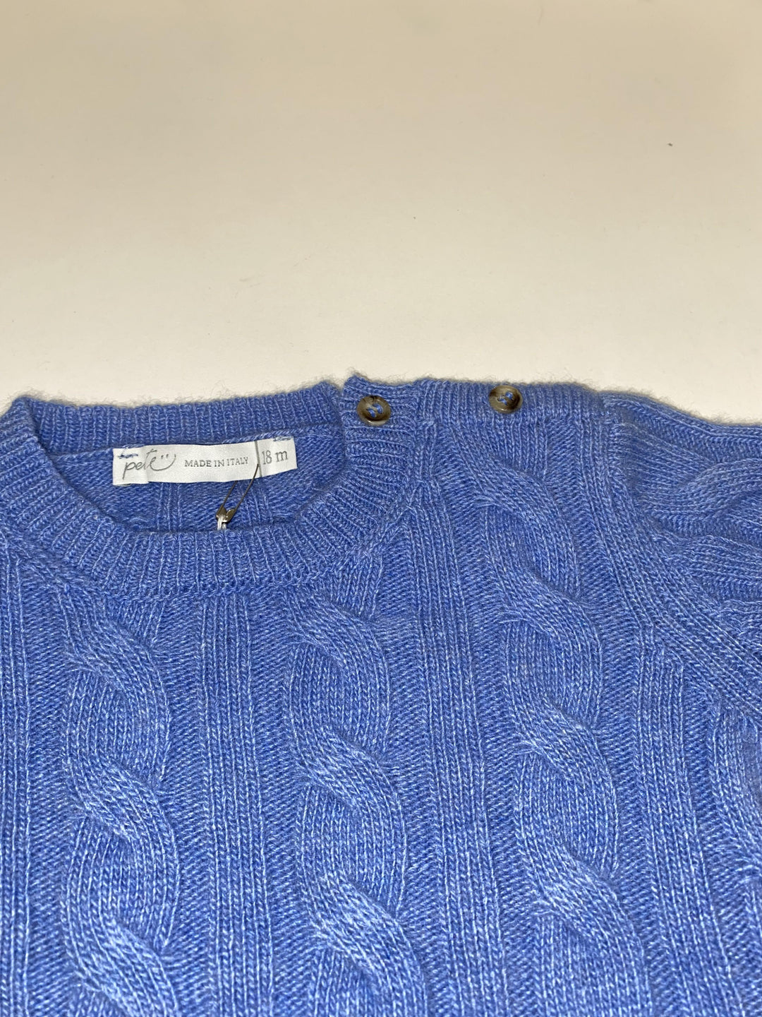 Maglione in lana a treccia azzurro 44576 U4 Per Te 
