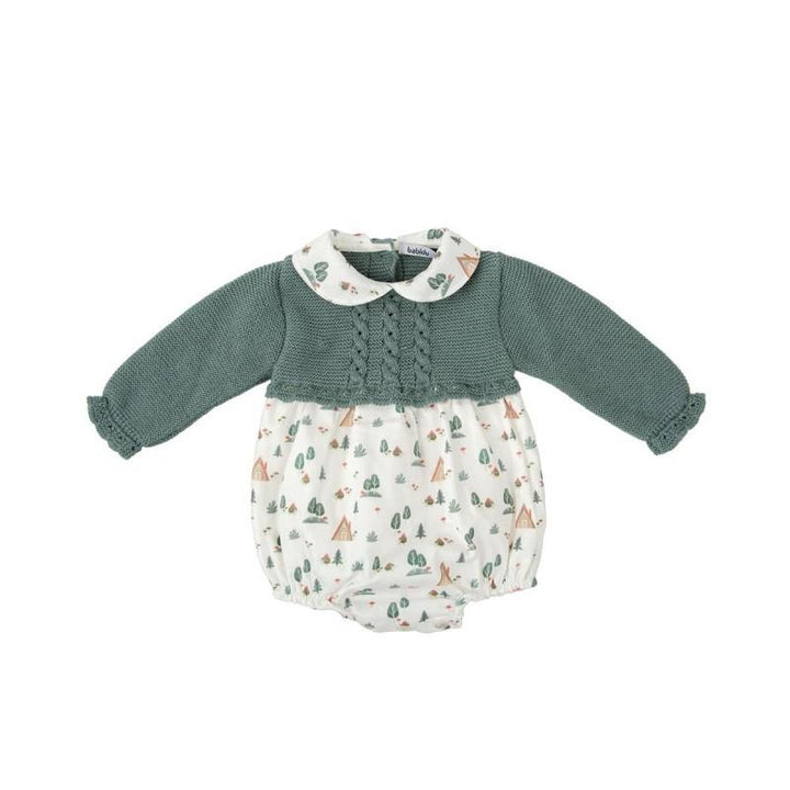 Pagliaccetto lavorato a maglia e fantasia bosco 30801 VE BABIDU 