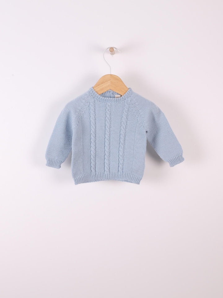 Maglione in lana merino con trecce 08301A 01 WEDOBLE 