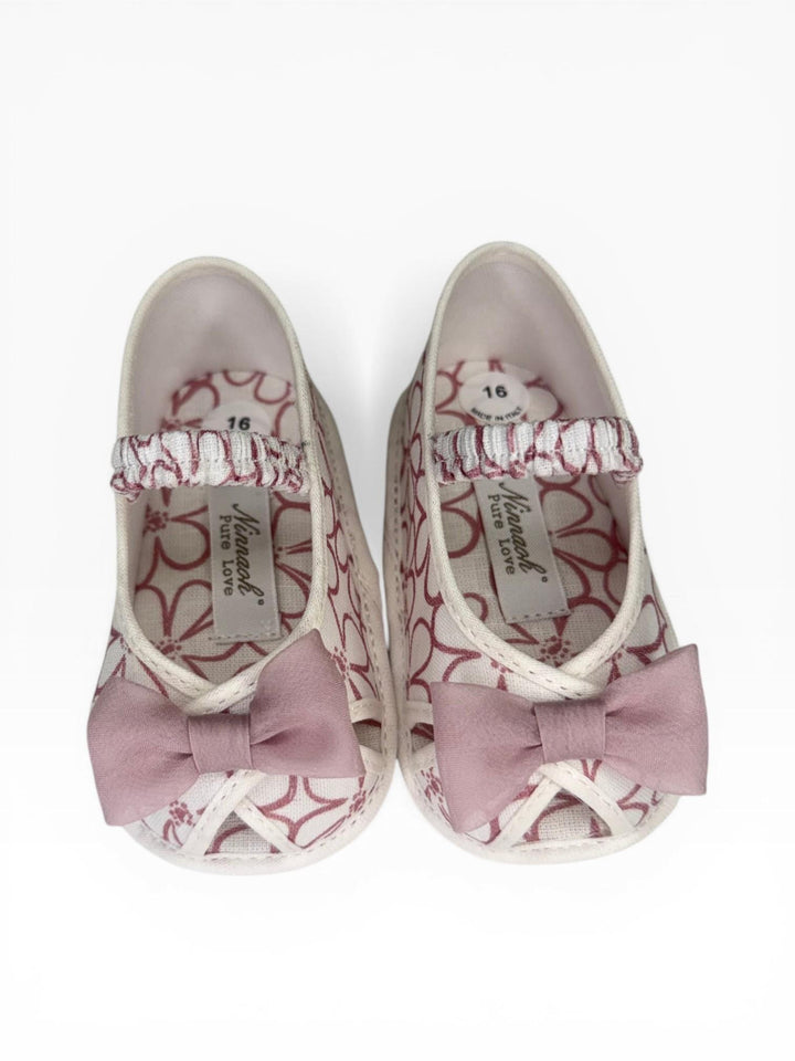 Ballerine da culla a fiorellini PLSC13 RO NINNAOH 