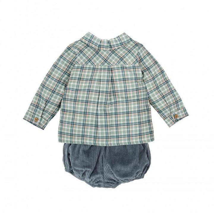 Camicia scozzese e pantaloncino in velluto a coste 42651 VE BABIDU 