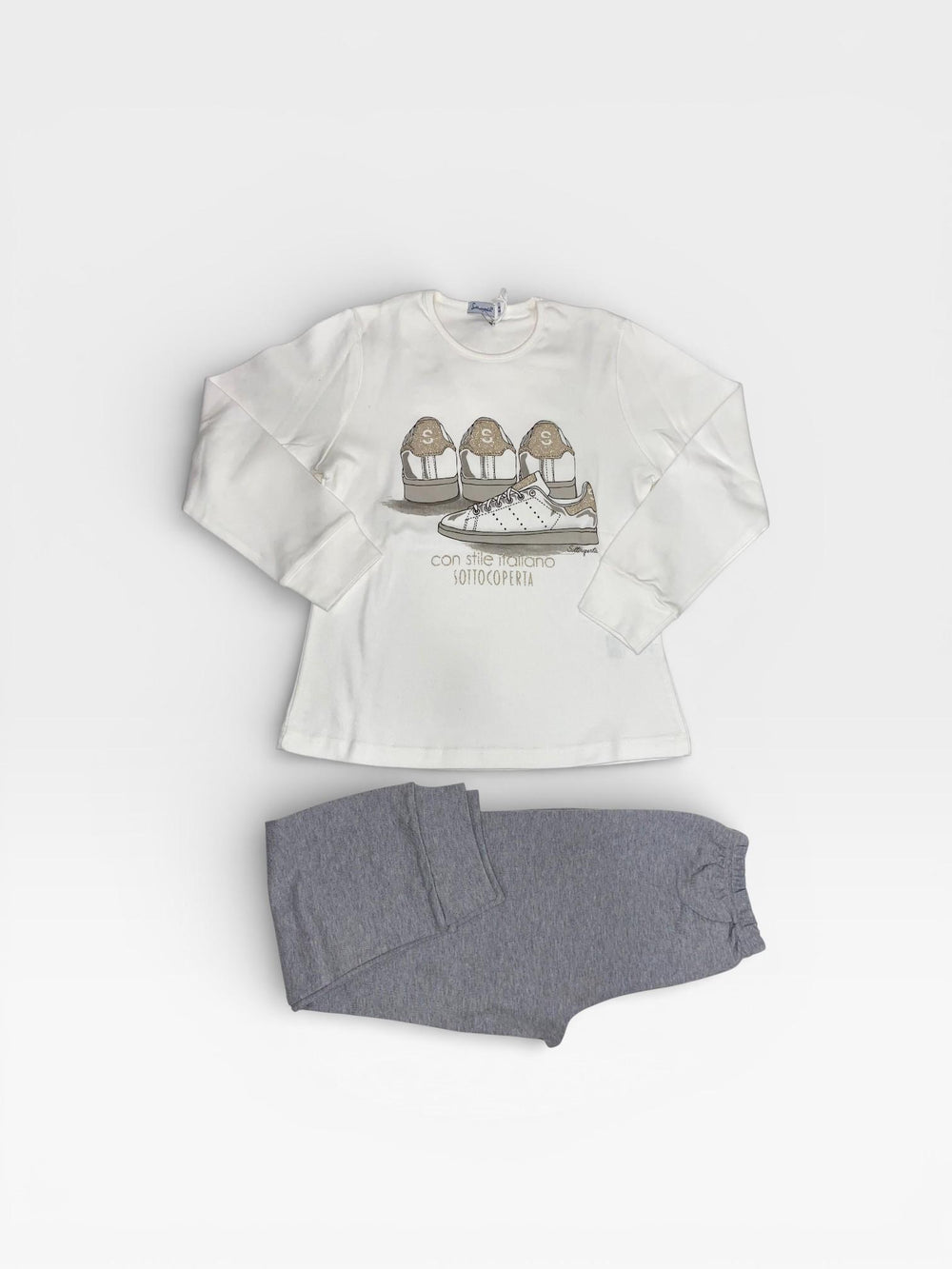 Pigiama caldo cotone con grafica di scarpette 1225I08 060# Sottocoperta R. 