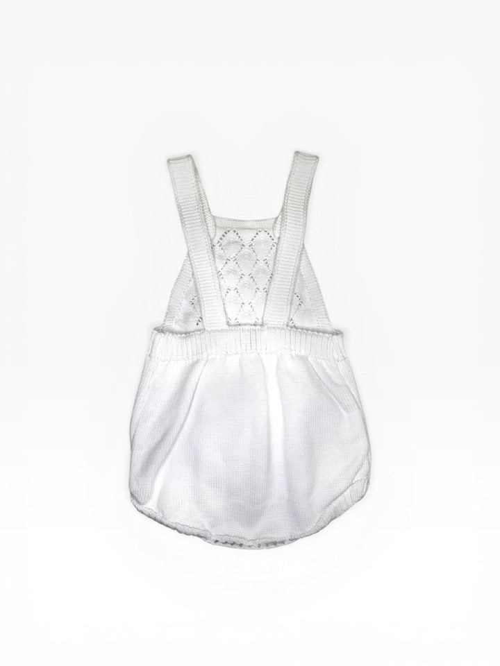 Salopette corta in filo bianco 26104 10 Babby 