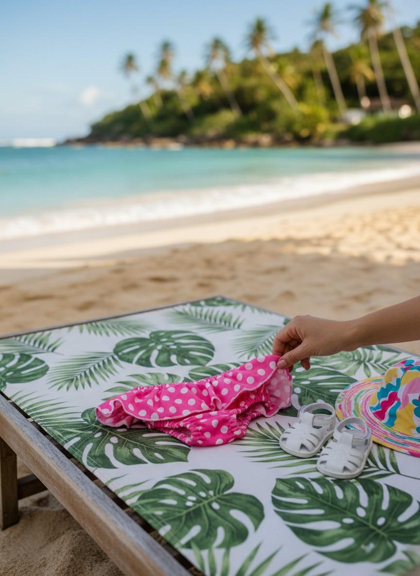 Costume in cotone con volant e pois FORMENTERA 83 Mantì 