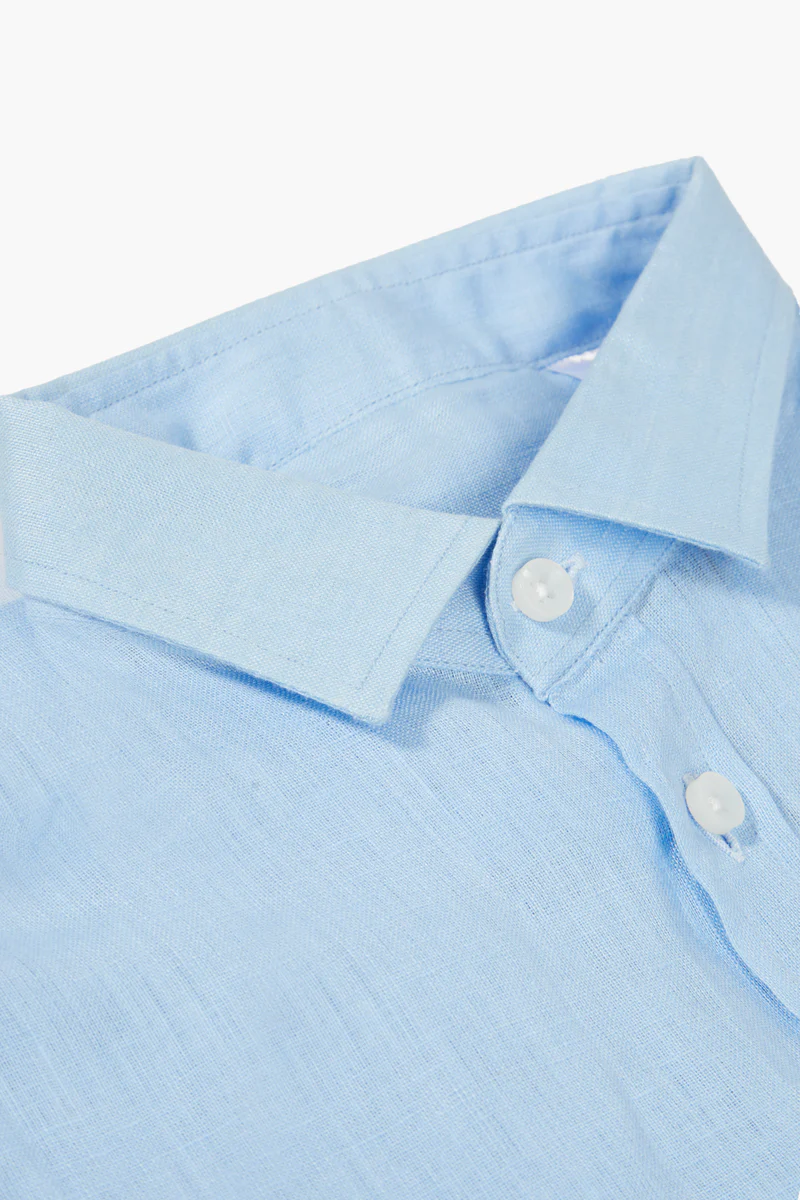 Camicia in lino azzurro FRANCESE 104 Antigua 