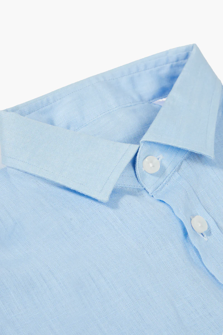 Camicia in lino azzurro FRANCESE 104 Antigua 
