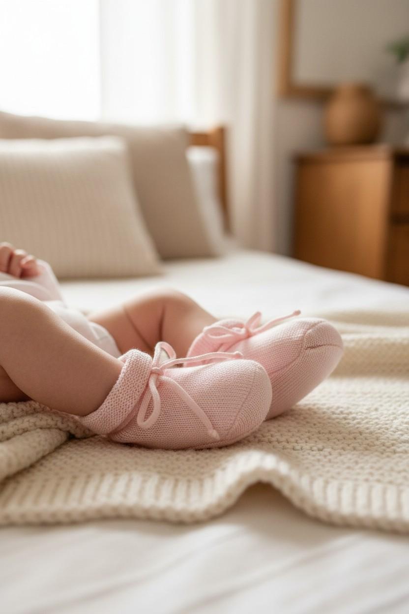 Scarpine in filo con laccio rosa 9623 2R STORY calze 