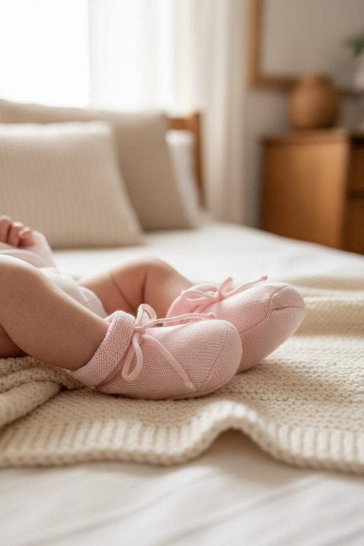 Scarpine in filo con laccio rosa 9623 2R STORY calze 