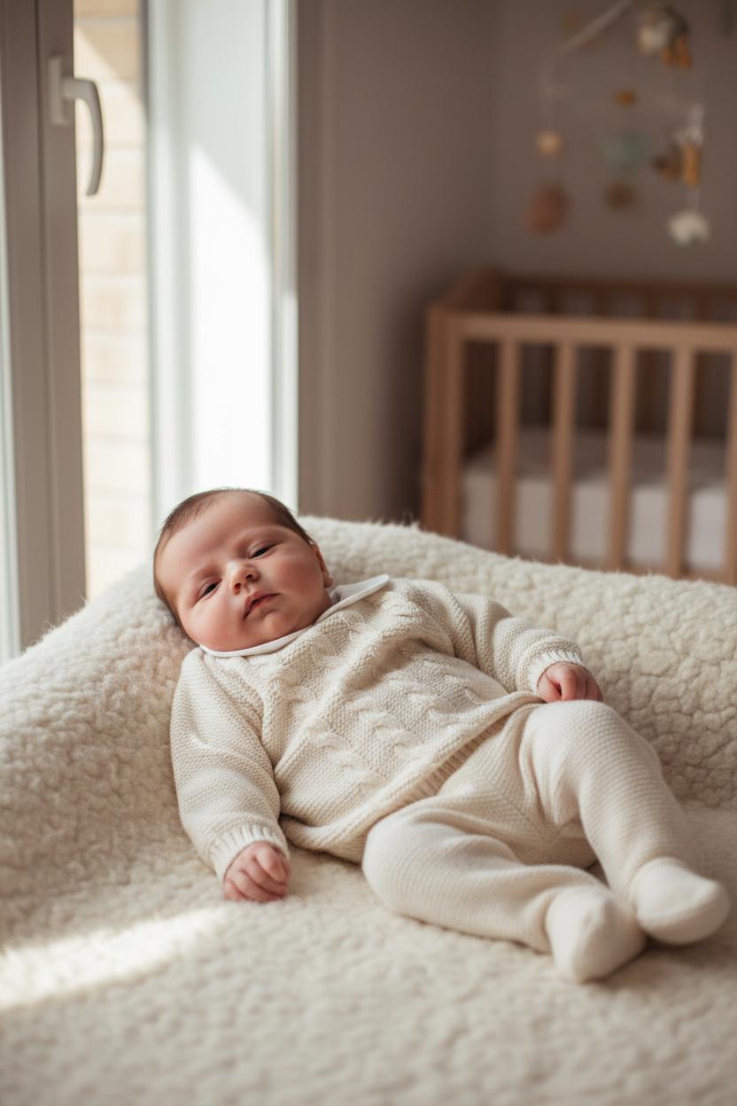 Completo due pezzi in lana con trecce 516 BI BABY Lord 