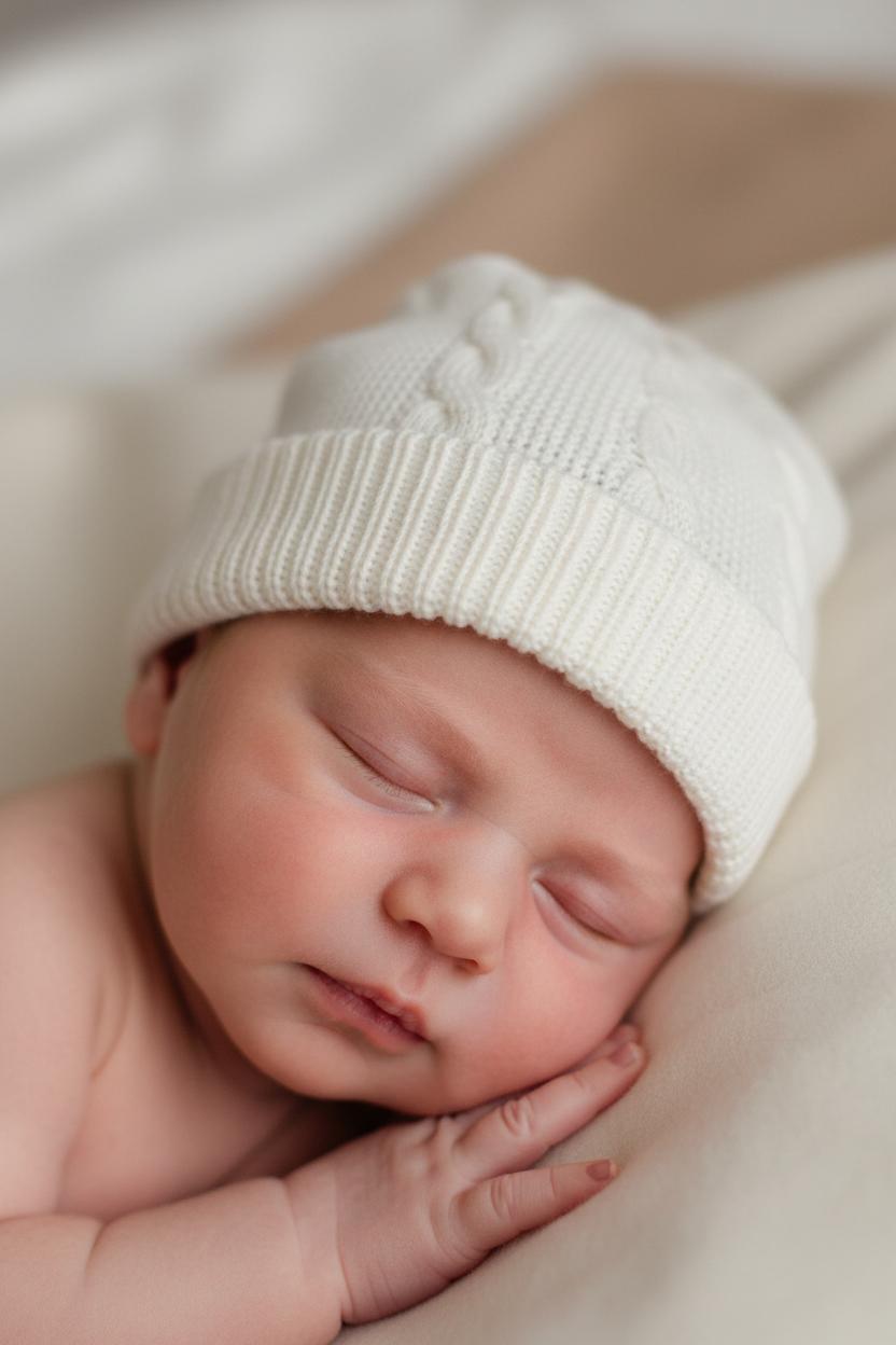 Cappellino latte in lana con trecce 643 LA BABY Lord 