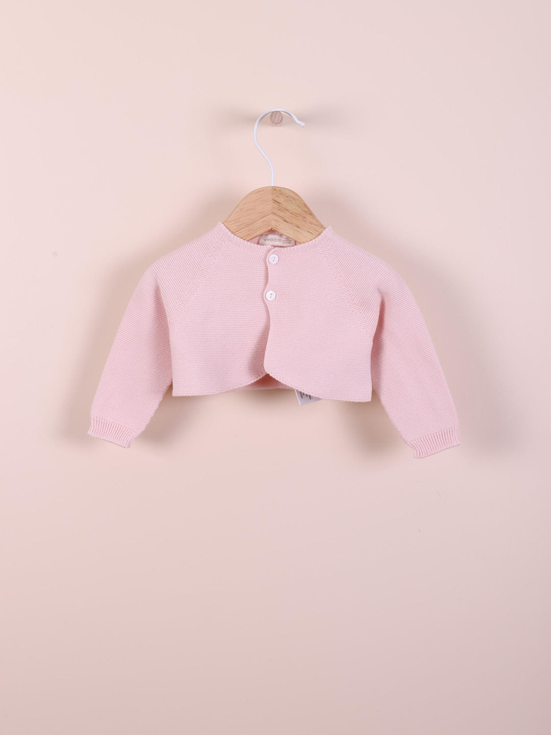 Bolero/Scaldacuore (cardigan corto) con maniche lunghe liscio in filo rosa 09164A 02 WEDOBLE 