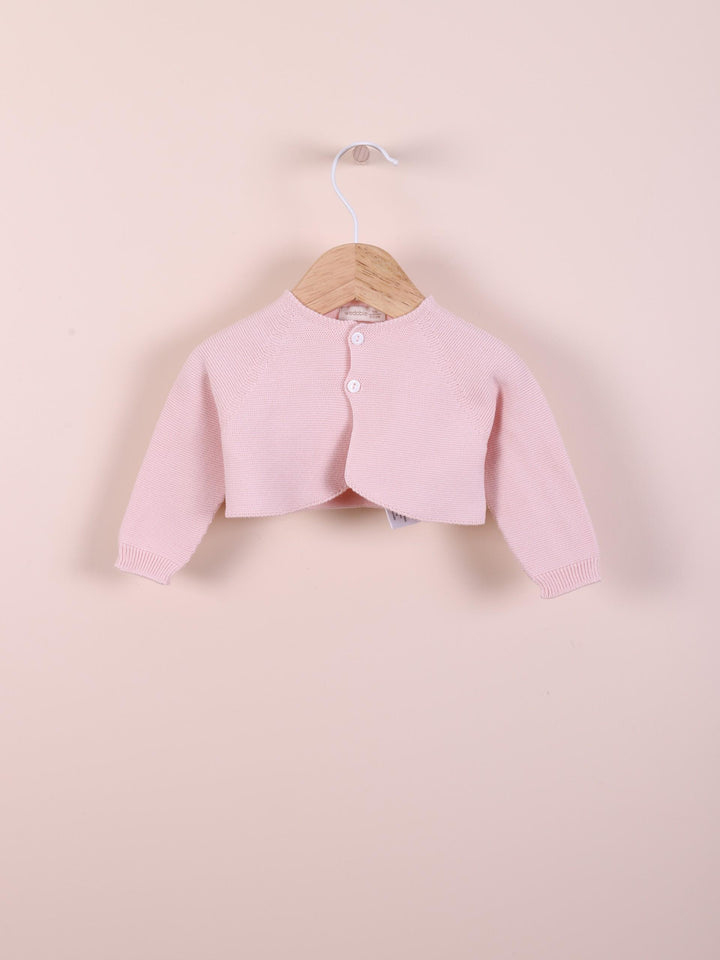 Bolero/Scaldacuore (cardigan corto) con maniche lunghe liscio in filo rosa 09164A 02 WEDOBLE 