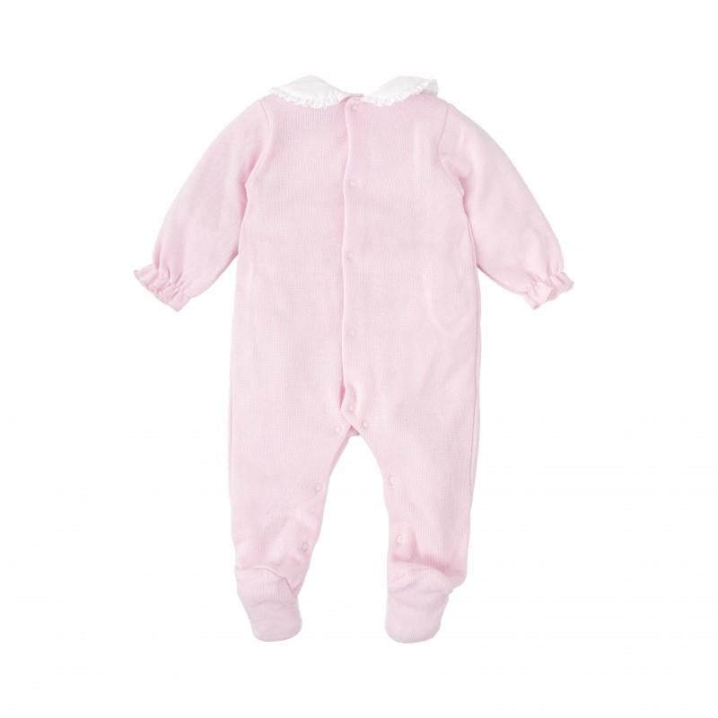 Tutina caldo cotone con dettaglio punto smock 11626 BR BABIDU 