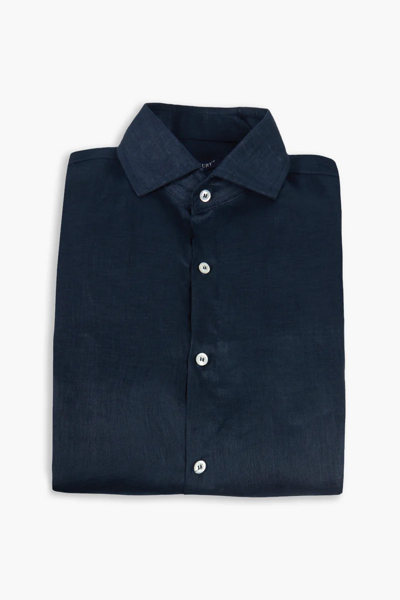 Camicia in lino blu TOMMY BL Antigua 