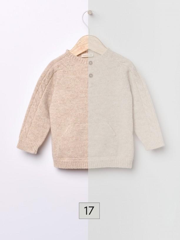 Maglione con tasca in lana merino 11301G 17 WEDOBLE 