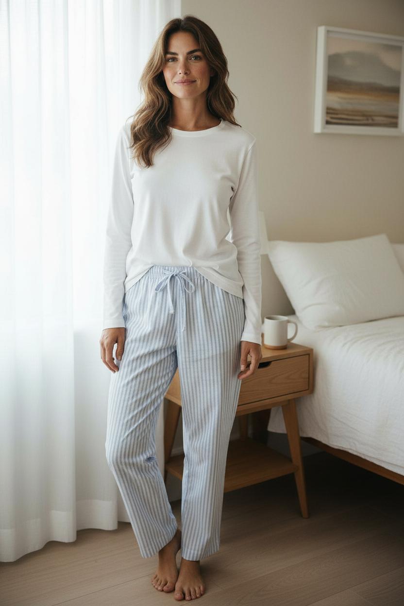 Pigiama donna lungo in flanella e caldo cotone MARY2 FD 885 GOLD 