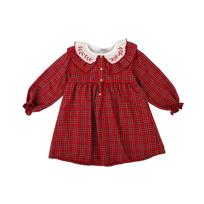 Abito a quadri scozzesi in caldo cotone 90659 RS BABIDU 