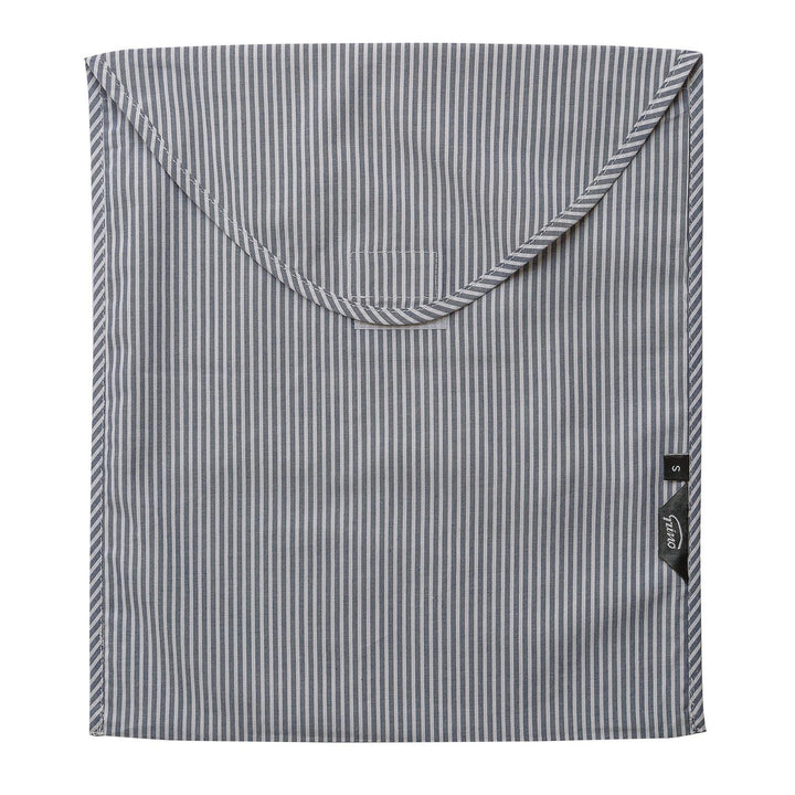 Pigiama lungo in cotone a righe blu scuro<BR/> CHARLY UCL 932 GOLD 