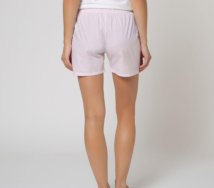 Shorts in cotone righe bianche e rosa<BR/> SHORT BC 777 GOLD 