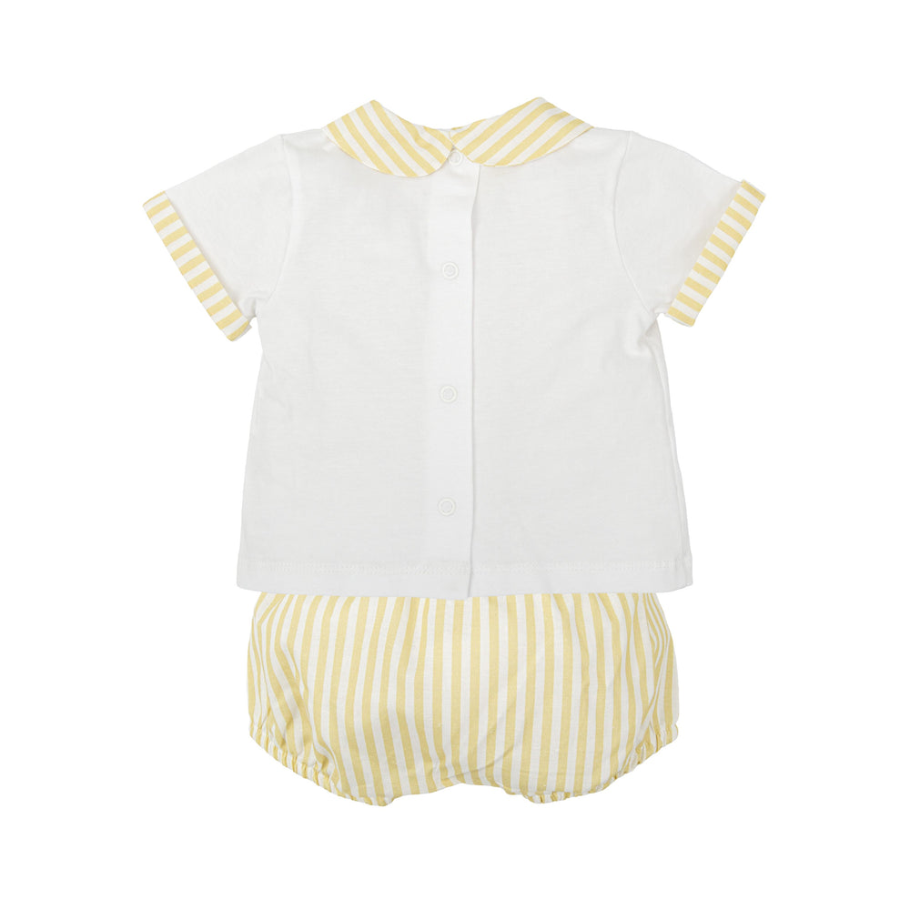 Completo bianco e giallo a righe 42428 GI BABIDU 
