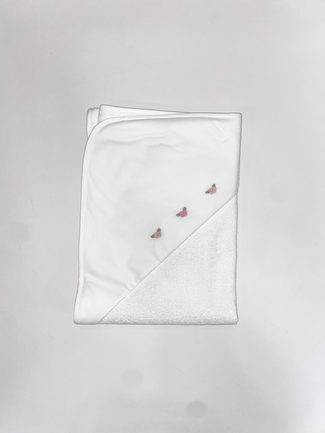 Triangolo da bagno in piquet con roselline ricamate a mano AS8000 BR Teto e Tatta 