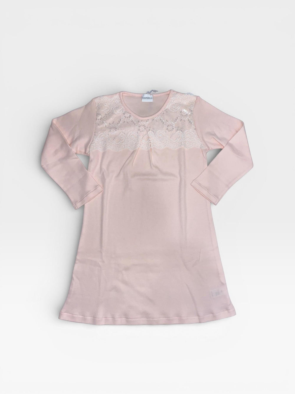 Camicia da notte in caldo cotone con carré in pizzo macramè LP 54563 R3# La Perla 