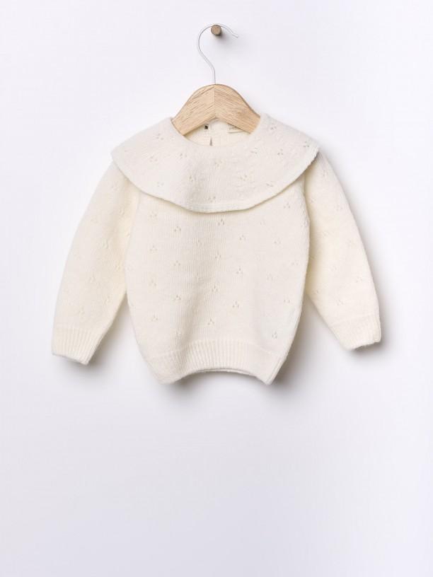 Maglione con colletto in lana merino 10301A 03 WEDOBLE 