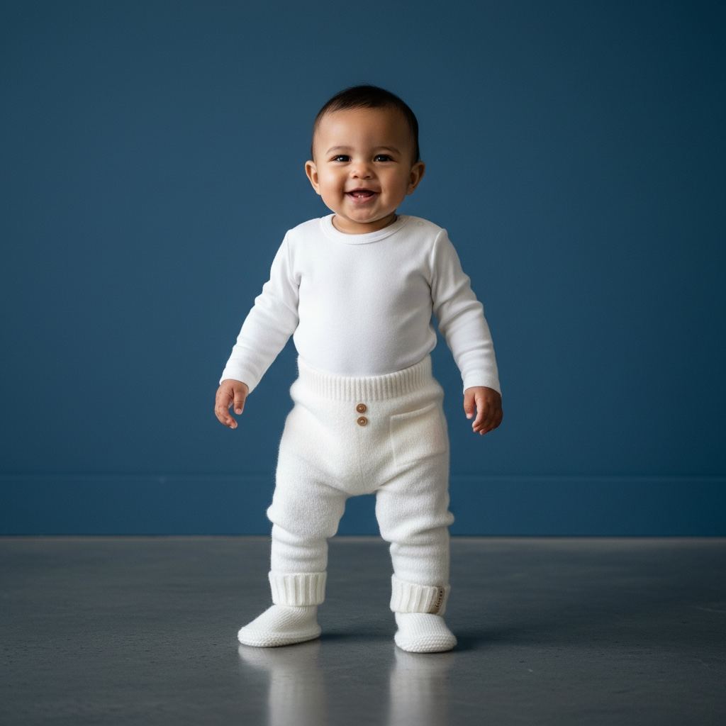 Pantaloni morbido in maglia di misto cotone 25255 BI Babby 