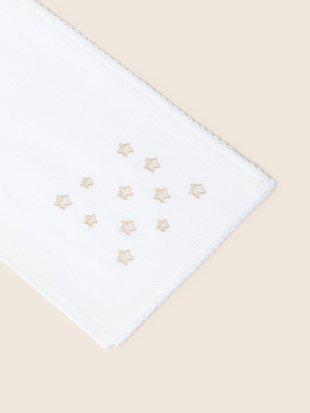 Quadrato in cotone con stelline ricamate beige 18968E 04 WEDOBLE 