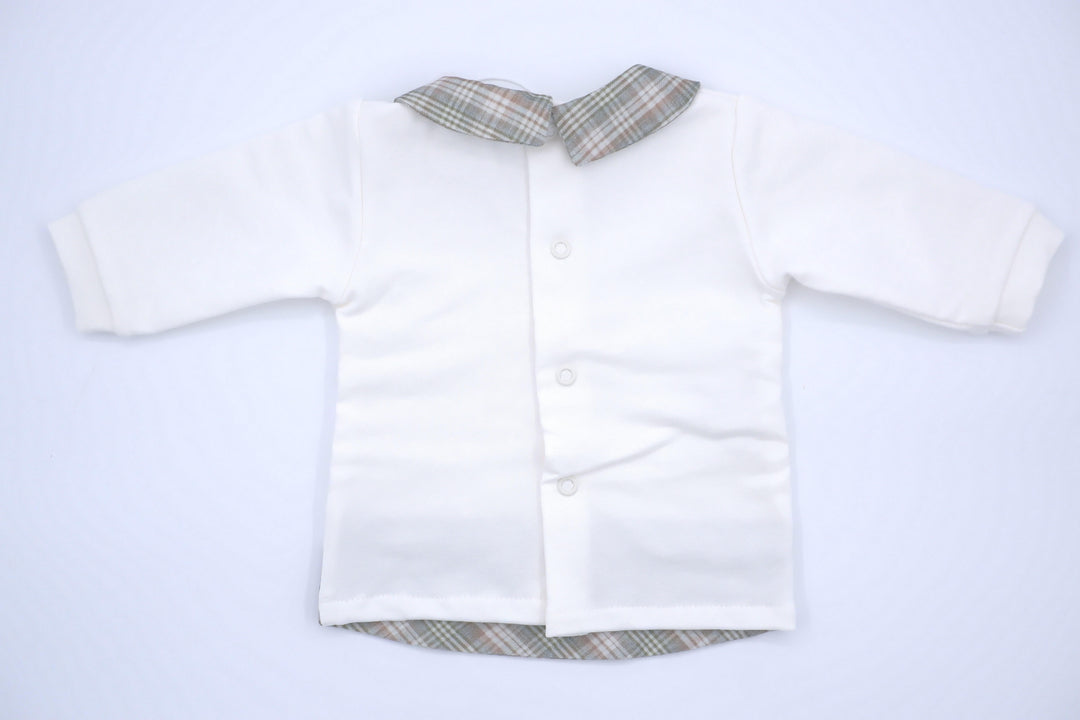 Completo bianco e verde con oantalone in velluto a costine CL6781 PV Teto e Tatta 